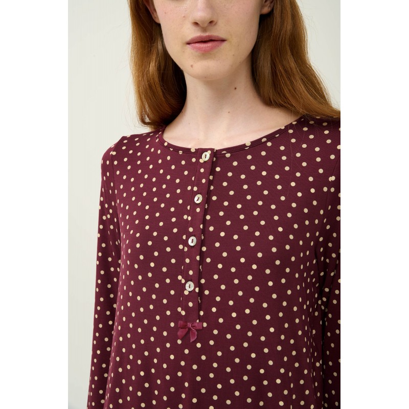 Γυναικεία Πουά Πυτζάμα Micromodal με Πατιλέτα RED WINDSOR (23030-RED WINDSOR)