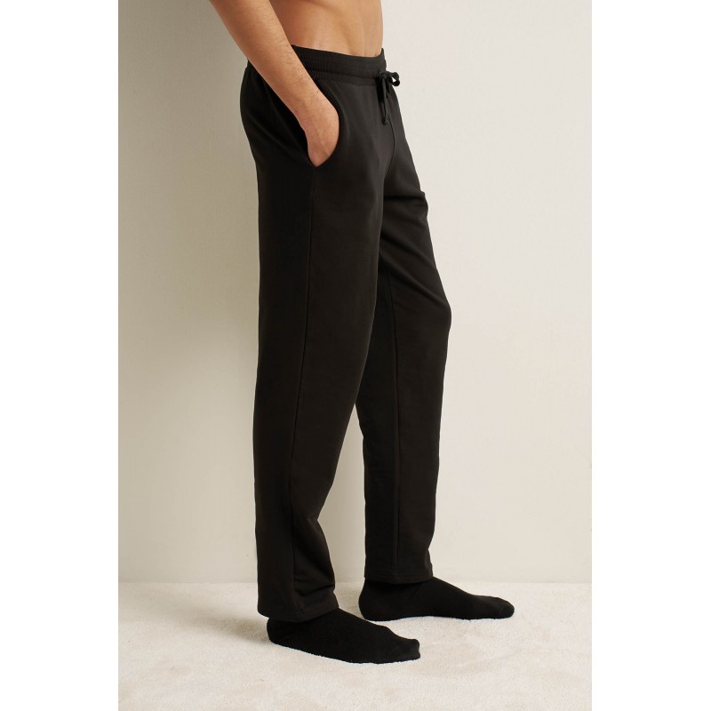 Ανδρικό Βαμβακερό Φούτερ Παντελόνι BLACK (25184-BLACK)