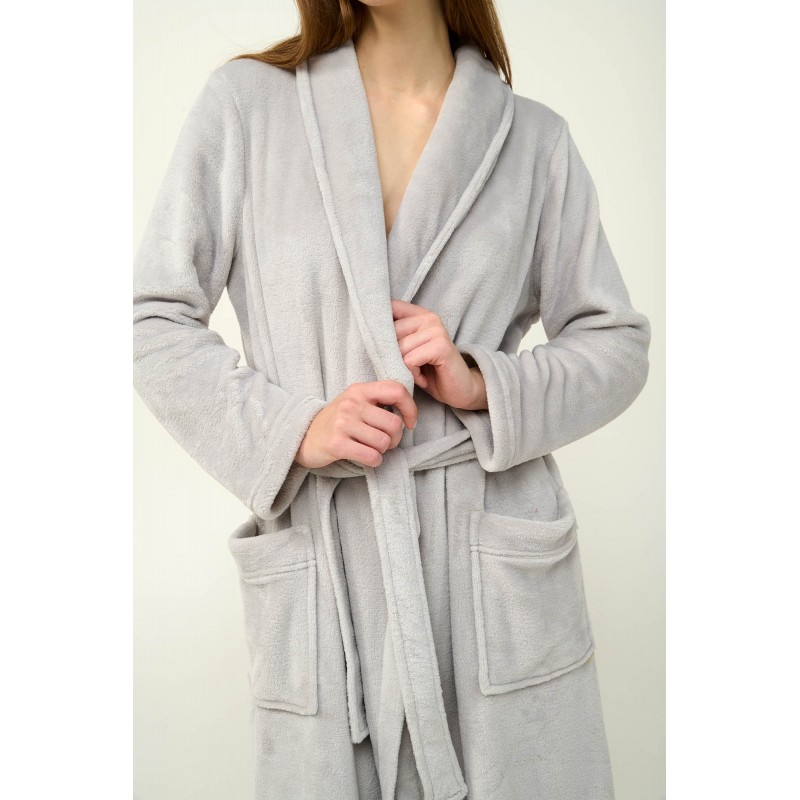 Γυναικεία Σταυρωτή Ρόμπα Fleece GRAY SILVER (23280-GRAY SILVER) Γυναικεία Σταυρωτή Ρόμπα Fleece GRAY SILVER (23280-GRAY SILVER)