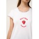 Βαμβακερό Νυχτικό Με Φράουλες WHITE (24262-WHITE)