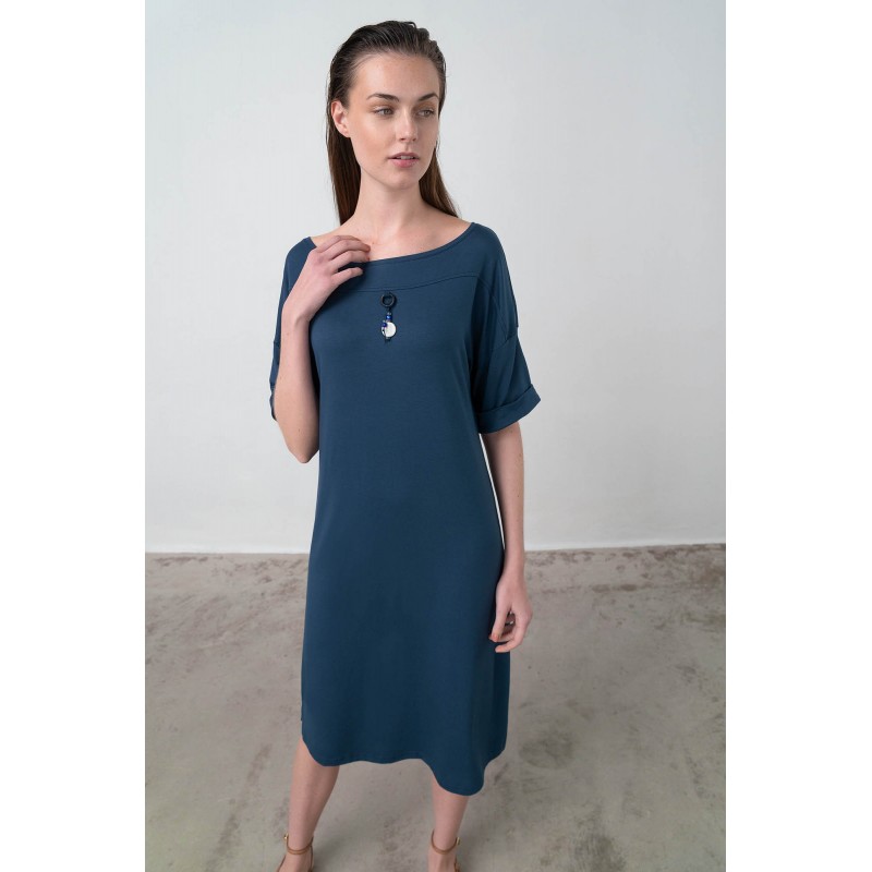 Φόρεμα με Κοντό Μανίκι BLUE MARINE (16924-BLUE MARINE)