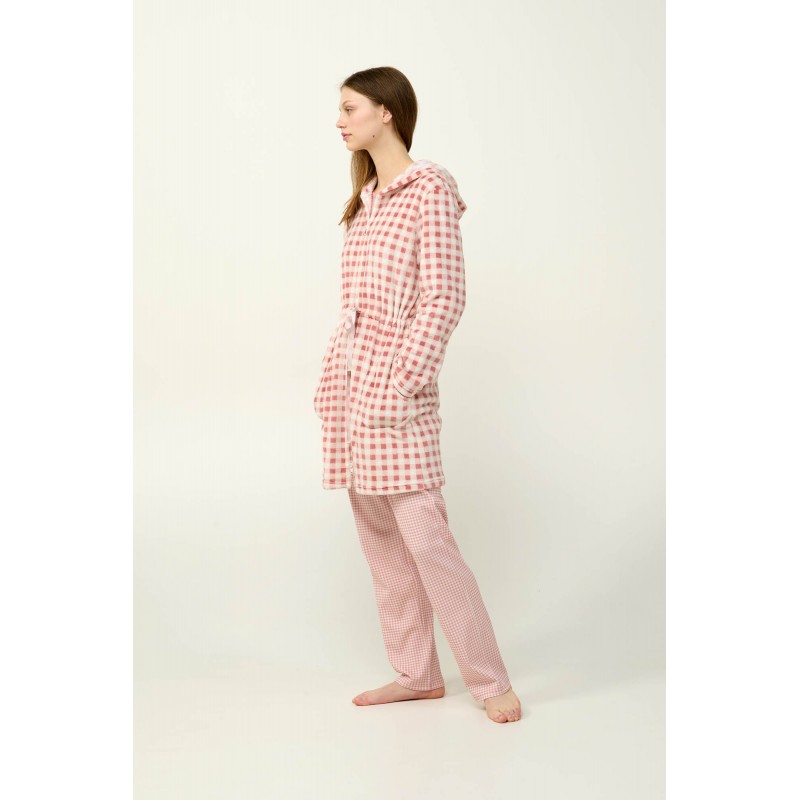 Γυναικεία Fleece Ρόμπα με Κουκούλα PINK TAN (23321-PINK TAN) Γυναικεία Fleece Ρόμπα με Κουκούλα PINK TAN (23321-PINK TAN)