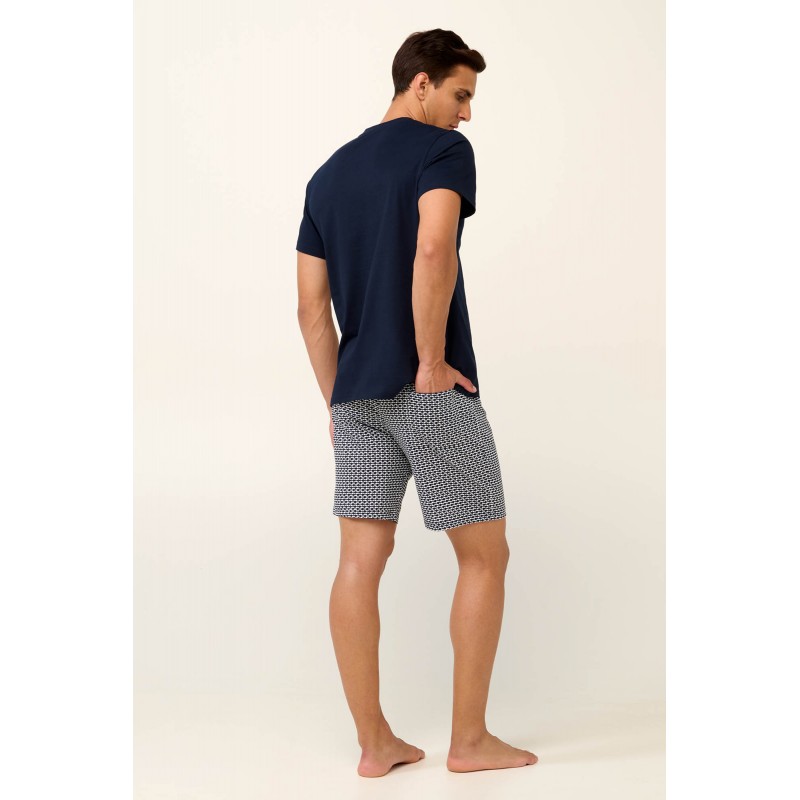 Βαμβακερή Ανδρική Πυτζάμα με Τύπωμα BLUE (22673-BLUE) Βαμβακερή Ανδρική Πυτζάμα με Τύπωμα BLUE (22673-BLUE)