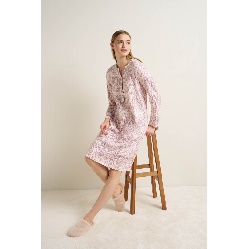 Βαμβακερό Φούτερ Νυχτικό με Πατιλέτα PINK CYCLAMEN (25240-PINK CYCLAMEN) Βαμβακερό Φούτερ Νυχτικό με Πατιλέτα PINK CYCLAMEN (25240-PINK CYCLAMEN)
