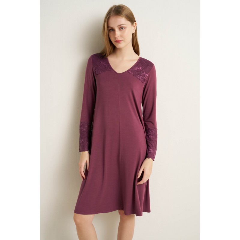 Νυχτικό Micromodal με Δαντέλα MAUVE MISTY (25074-MAUVE MISTY) Νυχτικό Micromodal με Δαντέλα MAUVE MISTY (25074-MAUVE MISTY)