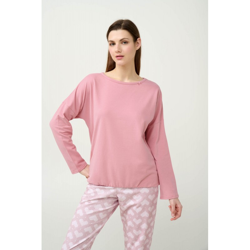Γυναικεία Φούτερ Πυτζάμα με Μανσέτες ROSE ELEGANCE (23232-ROSE ELEGANCE) Γυναικεία Φούτερ Πυτζάμα με Μανσέτες ROSE ELEGANCE (23232-ROSE ELEGANCE)