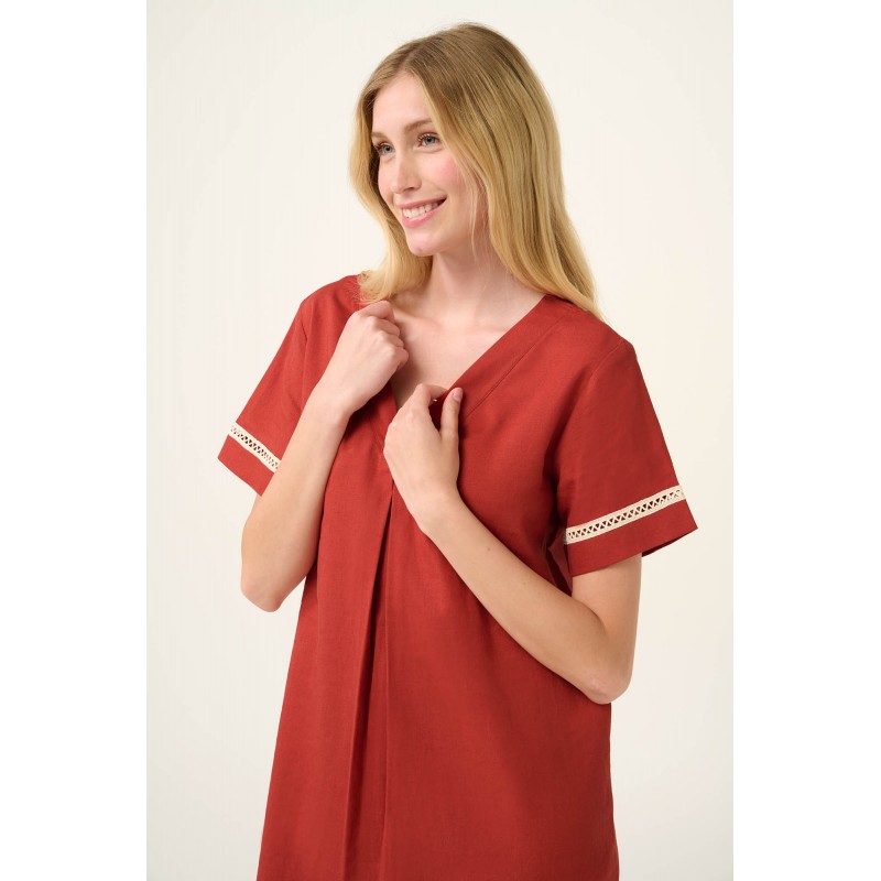 Καλοκαιρινό Φόρεμα με V Λαιμόκοψη RED CHILI (22456-RED CHILI)