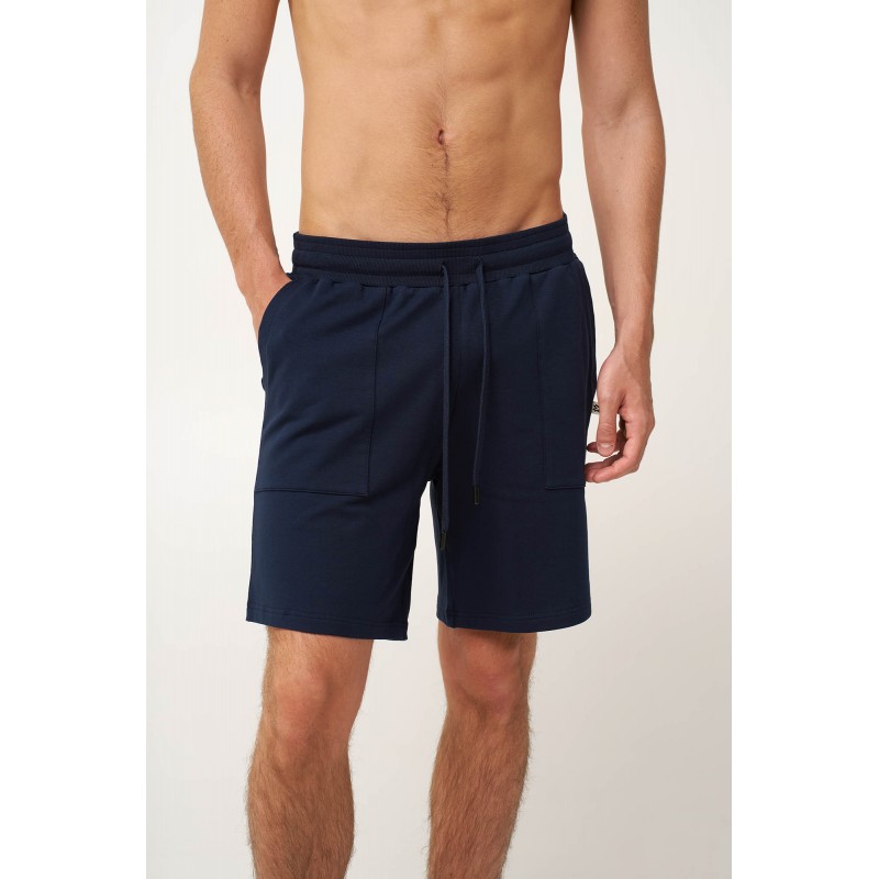 Ανδρική Βαμβακερή Φούτερ Βερμούδα BLUE (24843-BLUE)