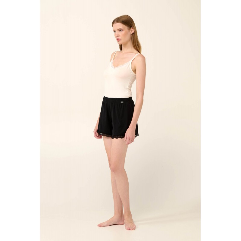 Micromodal Cheeky Σορτσάκι με Δαντέλα BLACK (22805-BLACK)