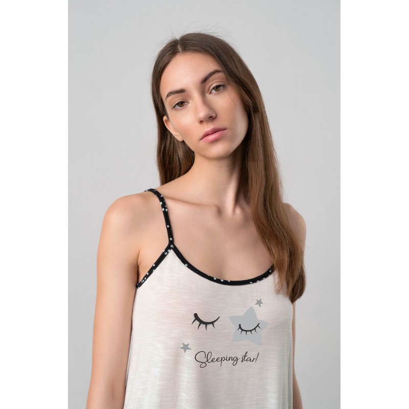 Αμάνικη Πυτζάμα με Τιράντες WHITE (70018-WHITE) Αμάνικη Πυτζάμα με Τιράντες WHITE (70018-WHITE)