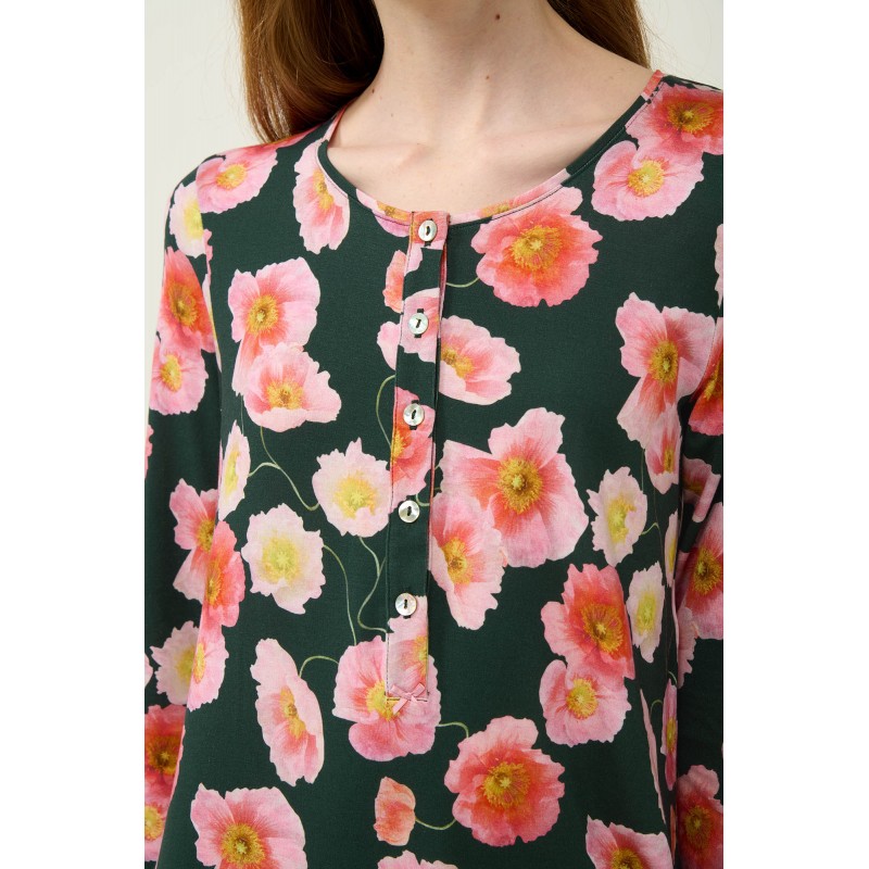 Χειμερινό Micromodal Νυχτικό με Πατιλέτα GREEN TIMBER (23000-GREEN TIMBER)