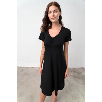 Φόρεμα με Κοντό Μανίκι BLACK (18483-BLACK)