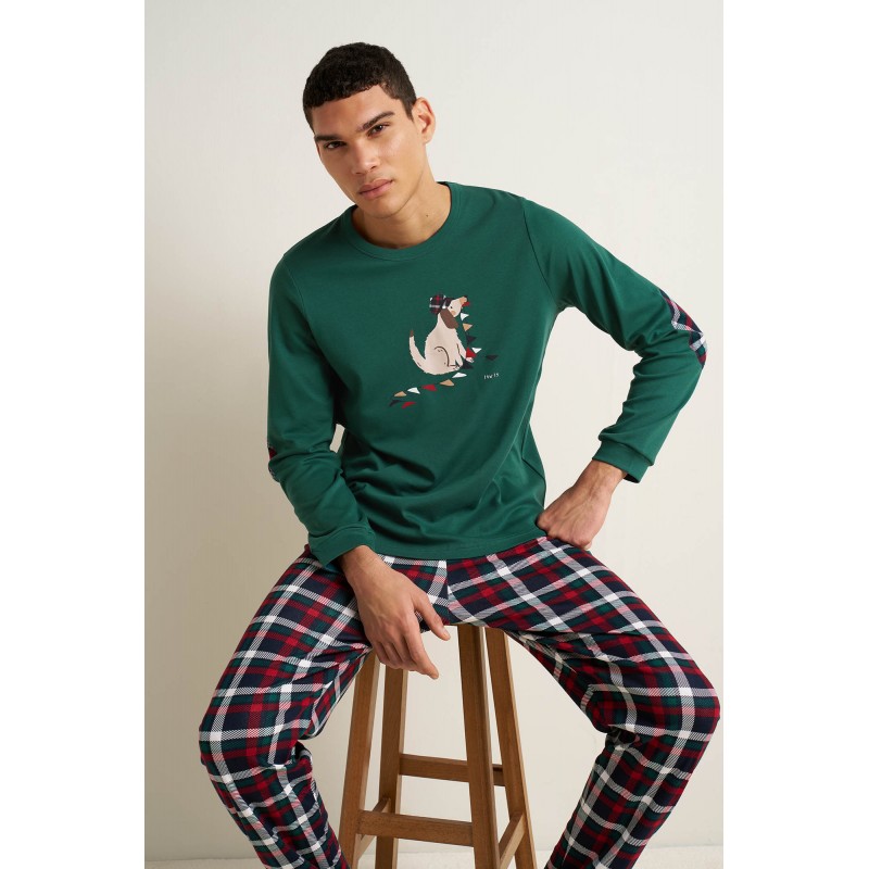Ανδρική Matching Βαμβακερή Πυτζάμα με Μανσέτες GREEN GARDEN (25610-GREEN GARDEN) Ανδρική Matching Βαμβακερή Πυτζάμα με Μανσέτες GREEN GARDEN (25610-GREEN GARDEN)