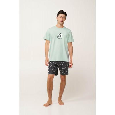 Ανδρική Surf Βαμβακερή Πυτζάμα GREEN SURF (24690-GREEN SURF)