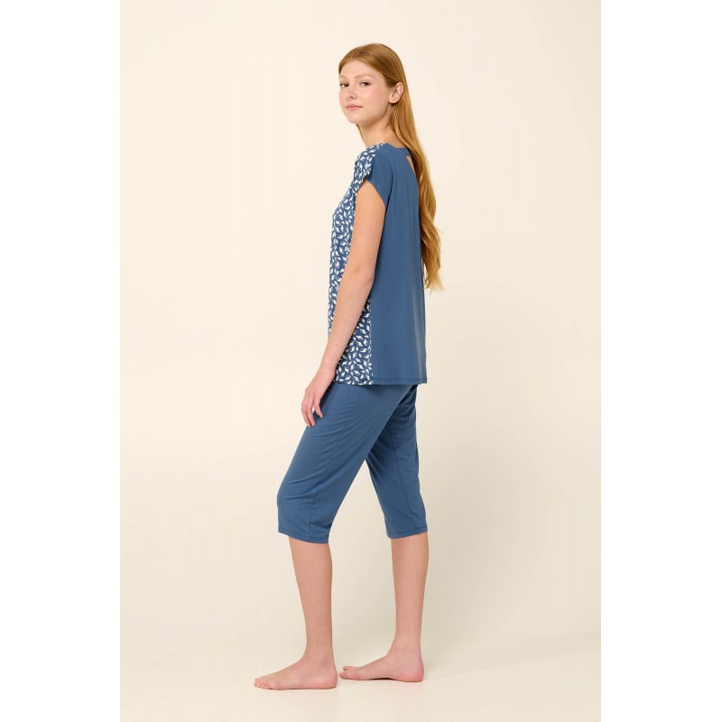 Γυναικεία Πυτζάμα Micromodal με Τύπωμα Κοχύλια BLUE RAF (22050-BLUE RAF)