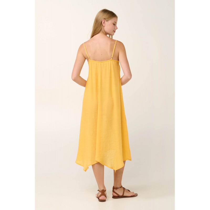Καλοκαιρινό Φόρεμα με Τιράντες από Viscose Gauze YELLOW GOLD (22875-YELLOW GOLD) Καλοκαιρινό Φόρεμα με Τιράντες από Viscose Gauze YELLOW GOLD (22875-YELLOW GOLD)
