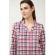 Βαμβακερό Κουμπωτό Καρό Νυχτικό PINK WOOD (23211-PINK WOOD)