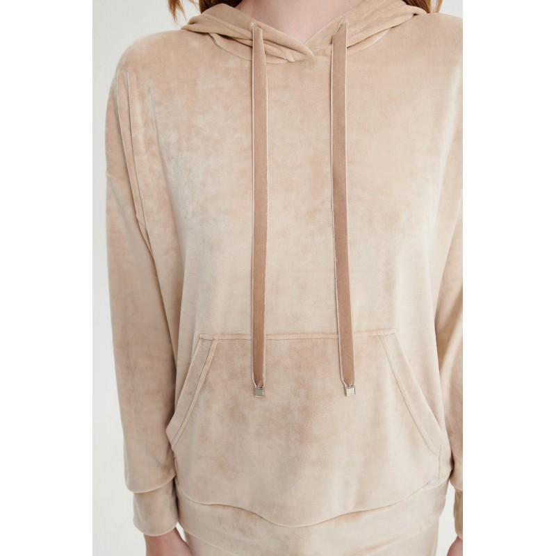 Μονόχρωμη Φόρμα με Κουκούλα BEIGE (19331-BEIGE)