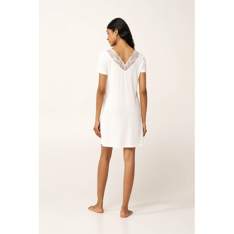 Micromodal Νυχτικό με Δαντέλα CREAM (24165-CREAM)