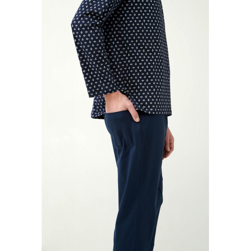 Ανδρικές Πυτζάμες από Βαμβάκι BLUE (21688-BLUE)