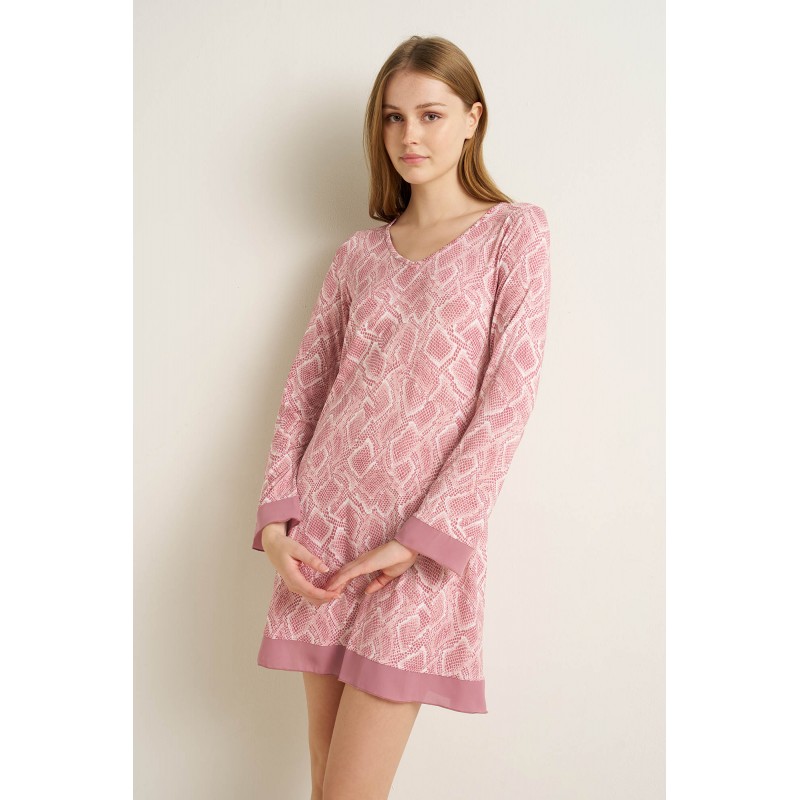 Νυχτικό Micromodal με Σιφόν PINK ZEPHYR (25037-PINK ZEPHYR)