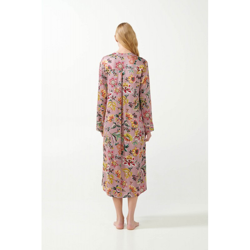 Viscose Satin Κουμπωτό Φλοράλ Νυχτικό ROSE DUSTY (21121-ROSE DUSTY) Viscose Satin Κουμπωτό Φλοράλ Νυχτικό ROSE DUSTY (21121-ROSE DUSTY)