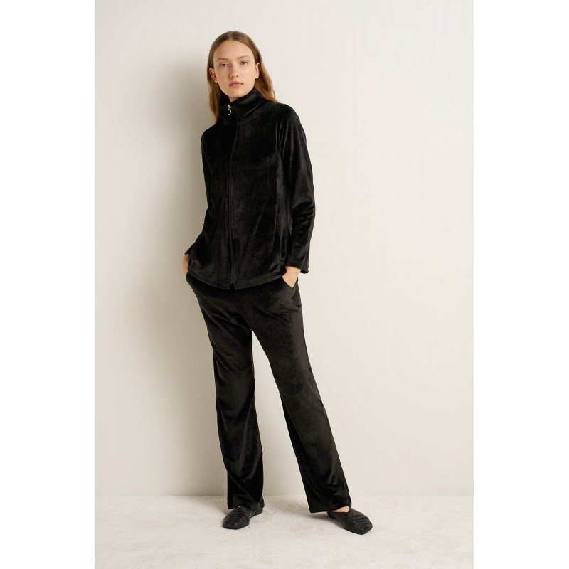 Γυναικείο Velvet Lounge Σετ με Φερμουάρ BLACK (25190-BLACK) Γυναικείο Velvet Lounge Σετ με Φερμουάρ BLACK (25190-BLACK)