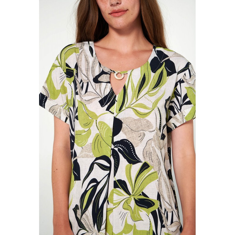 Φόρεμα με Κοντό Μανίκι BEIGE SOLEIL (20413-BEIGE SOLEIL)