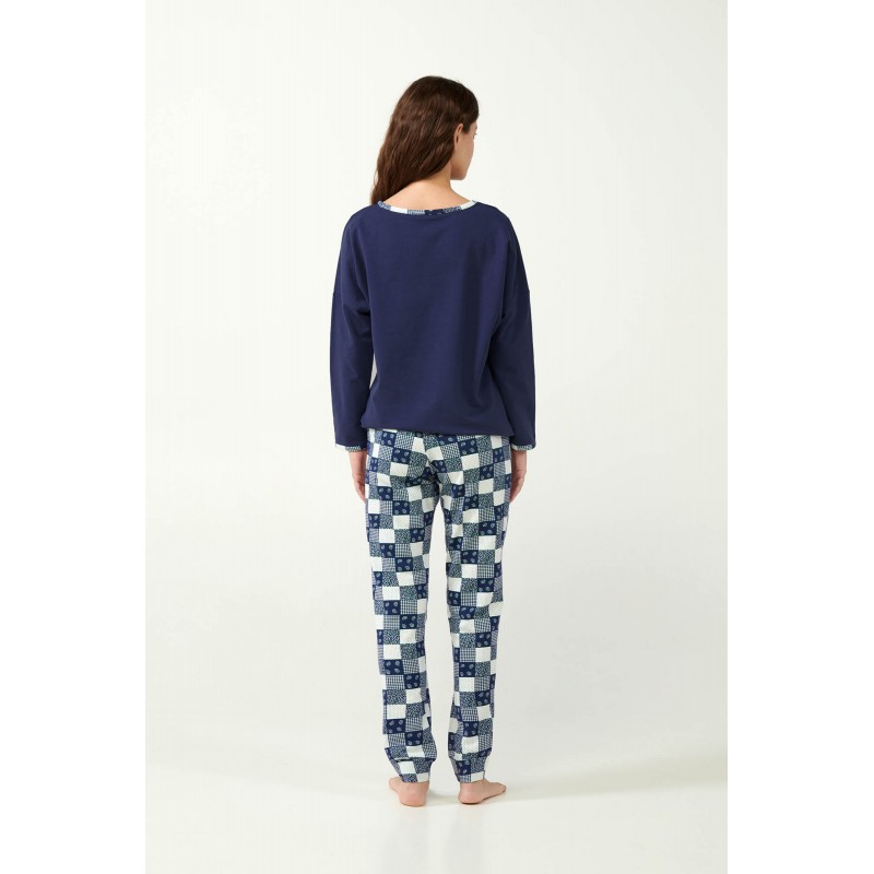 Πυτζάμα Φούτερ με Patchwork Μοτίβο BLUE PATRIOT (21433-BLUE PATRIOT) Πυτζάμα Φούτερ με Patchwork Μοτίβο BLUE PATRIOT (21433-BLUE PATRIOT)