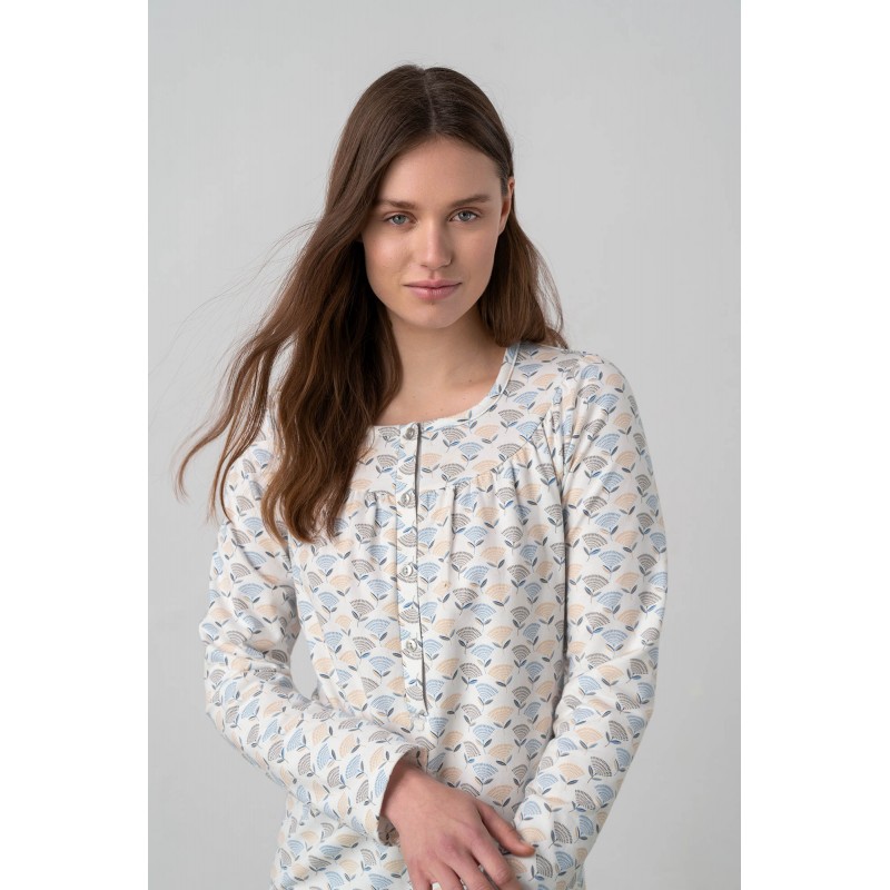 Εμπριμέ Νυχτικό με Πατιλέτα GRAY SILVER (17145-GRAY SILVER)