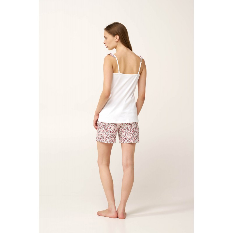 Βαμβακερό Baby Doll με Τιράντες WHITE (24258-WHITE)