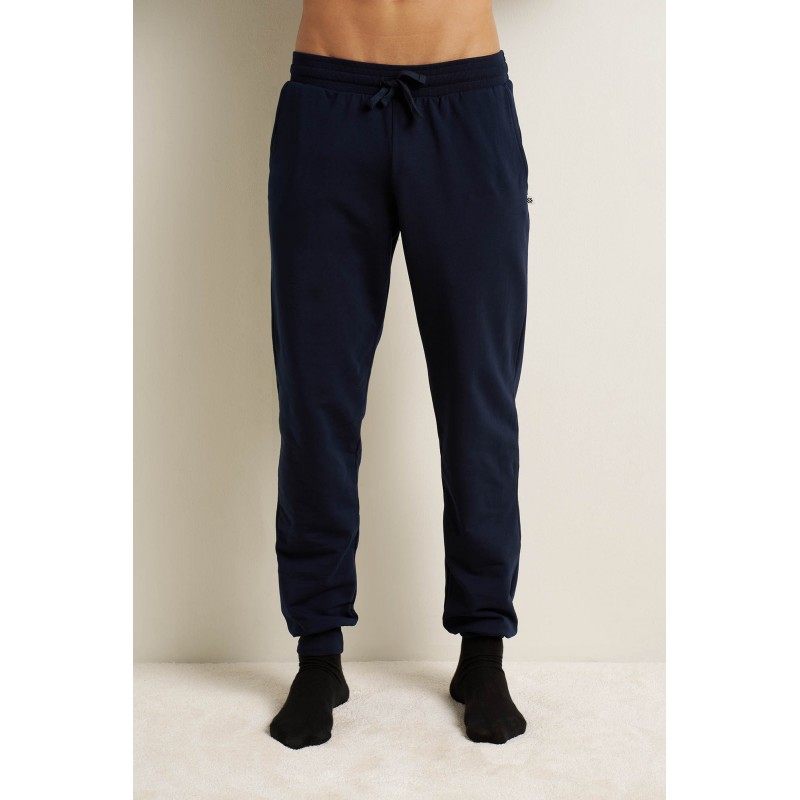 Ανδρικό Βαμβακερό Φούτερ  Jogger Παντελόνι BLUE (25185-BLUE)