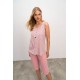Εμπριμέ Πυτζάμα με Κουμπιά PINK GRAY (16292-PINK GRAY)