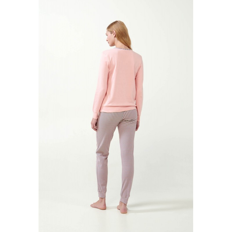 Βαμβακερή Πυτζάμα με Μανσέτες PINK PEACH (21493-PINK PEACH) Βαμβακερή Πυτζάμα με Μανσέτες PINK PEACH (21493-PINK PEACH)