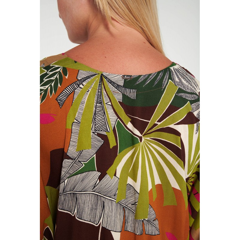 Φόρεμα με Κοντό Μανίκι GREEN OASIS (20433-GREEN OASIS)