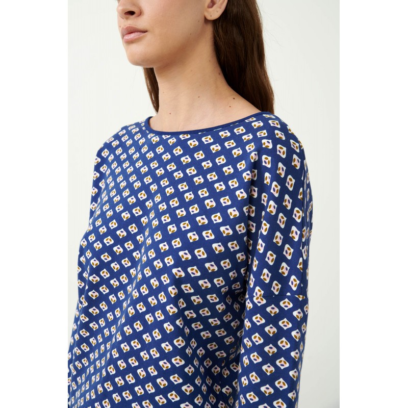 Interlock Πυτζάμα με Ρουστίκ Μοτίβο BLUE PRINT (21404-BLUE PRINT)