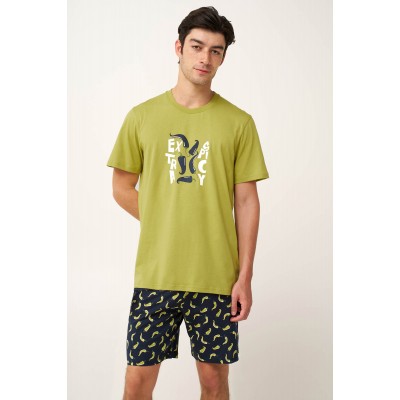 Ανδρική Βαμβακερή Πυτζάμα Spicy GREEN PALM (24650-GREEN PALM)