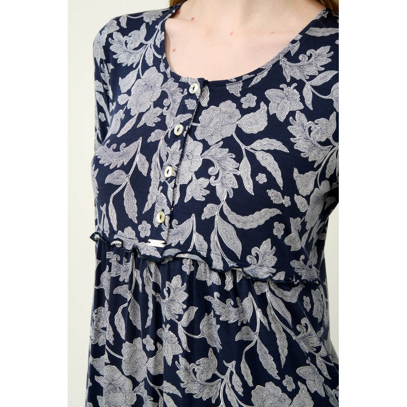 Micromodal Νυχτικό Εγκυμοσύνης και Θηλασμού BLUE BLAZER (23066-BLUE BLAZER)