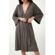 Μονόχρωμη Micromodal Σταυρωτή Ρόμπα GRAY MAUVE (21045-GRAY MAUVE)