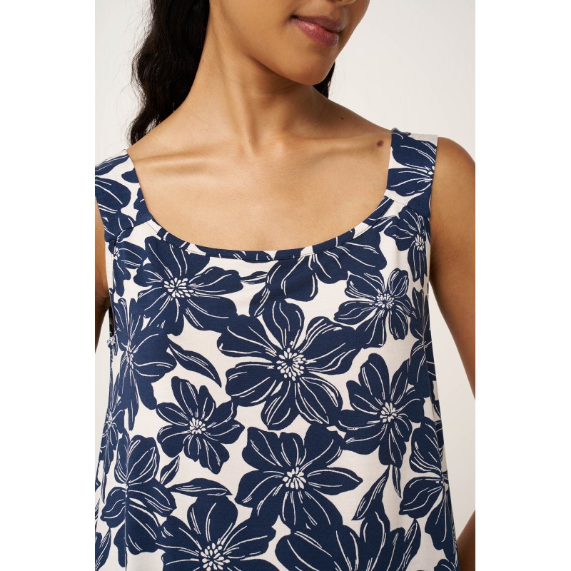 Micromodal Φλοράλ Baby Doll BLUE BLAZER (24106-BLUE BLAZER)