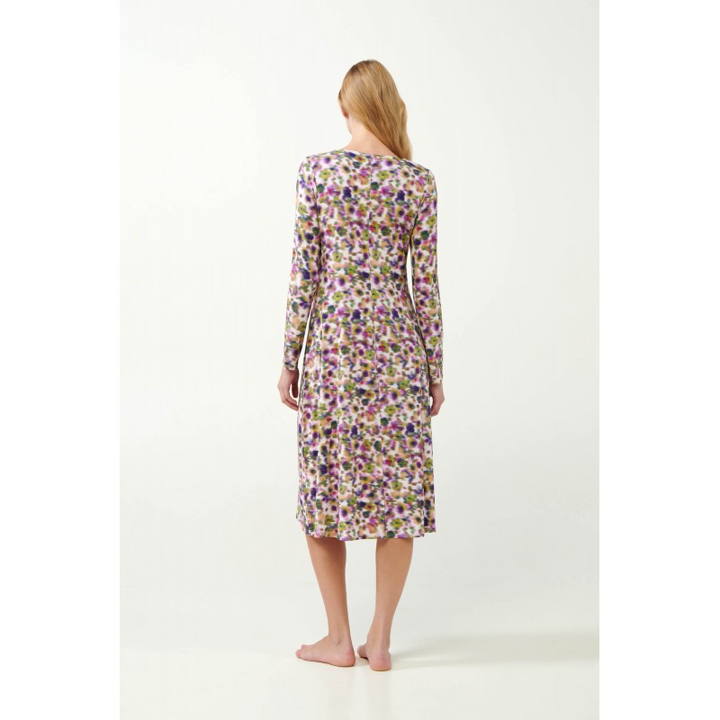 Micromodal Μακρύ Φλοράλ Νυχτικό GREEN MOSS (21062-GREEN MOSS)