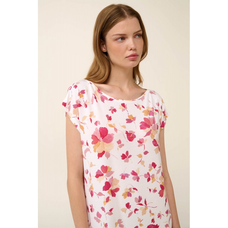 Micromodal Καλοκαιρινό Νυχτικό με Κοντό Μανίκι ROSE TAUPE (22067-ROSE TAUPE)