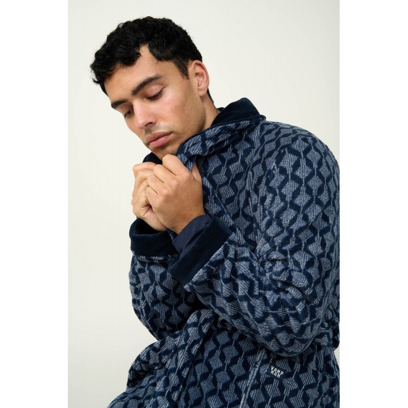Ανδρική Σταυρωτή Fleece Ρόμπα BLUE (23780-BLUE) Ανδρική Σταυρωτή Fleece Ρόμπα BLUE (23780-BLUE)
