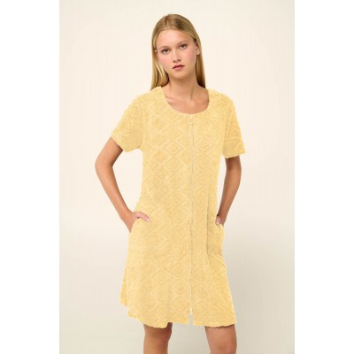 Μονόχρωμο Frottee Φόρεμα Θαλάσσης με Φερμουάρ YELLOW BANANA (22534-YELLOW BANANA)
