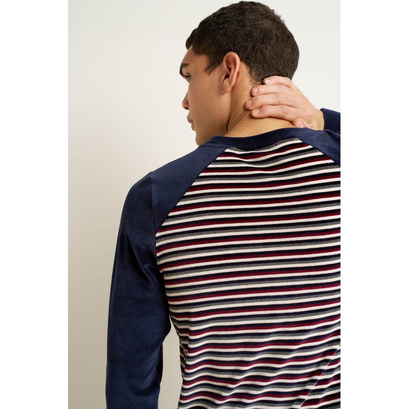 Ανδρική Velvet Πυτζάμα με Ρίγες BLUE BLAZER (25691-BLUE BLAZER) Ανδρική Velvet Πυτζάμα με Ρίγες BLUE BLAZER (25691-BLUE BLAZER)