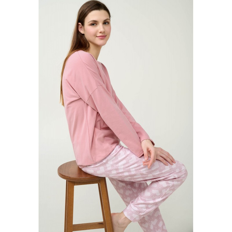 Γυναικεία Φούτερ Πυτζάμα με Μανσέτες ROSE ELEGANCE (23232-ROSE ELEGANCE) Γυναικεία Φούτερ Πυτζάμα με Μανσέτες ROSE ELEGANCE (23232-ROSE ELEGANCE)