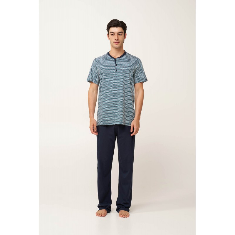 Ανδρικό Βαμβακερό Σετ 3 Τεμαχίων BLUE (24623-BLUE) Ανδρικό Βαμβακερό Σετ 3 Τεμαχίων BLUE (24623-BLUE)