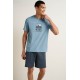 Ανδρική Βαμβακερή Κοντή Πυτζάμα BLUE SHADOW (25644-BLUE SHADOW) Ανδρική Βαμβακερή Κοντή Πυτζάμα BLUE SHADOW (25644-BLUE SHADOW)