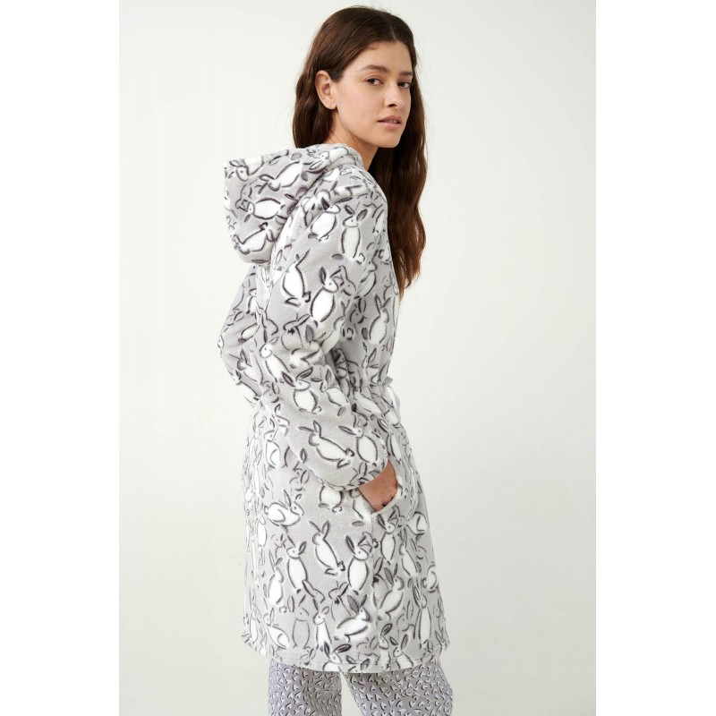 Fleece Ρόμπα με Φερμουάρ LIGHT GRAY (21460-LIGHT GRAY)