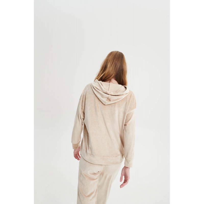 Μονόχρωμη Φόρμα με Κουκούλα BEIGE (19331-BEIGE)